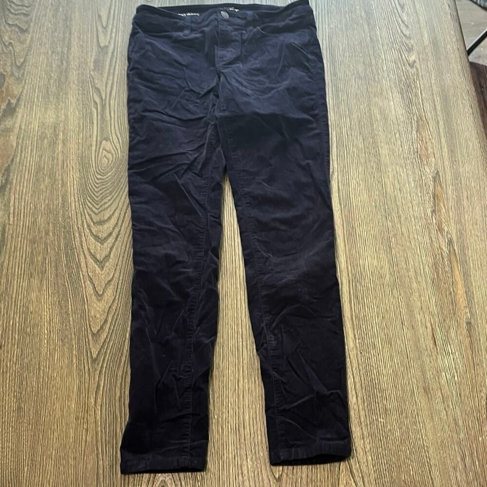 Ann Taylor LOFT Womens Super Skinny Jeans Mid Rise Denim Stretch Black Size 27/4